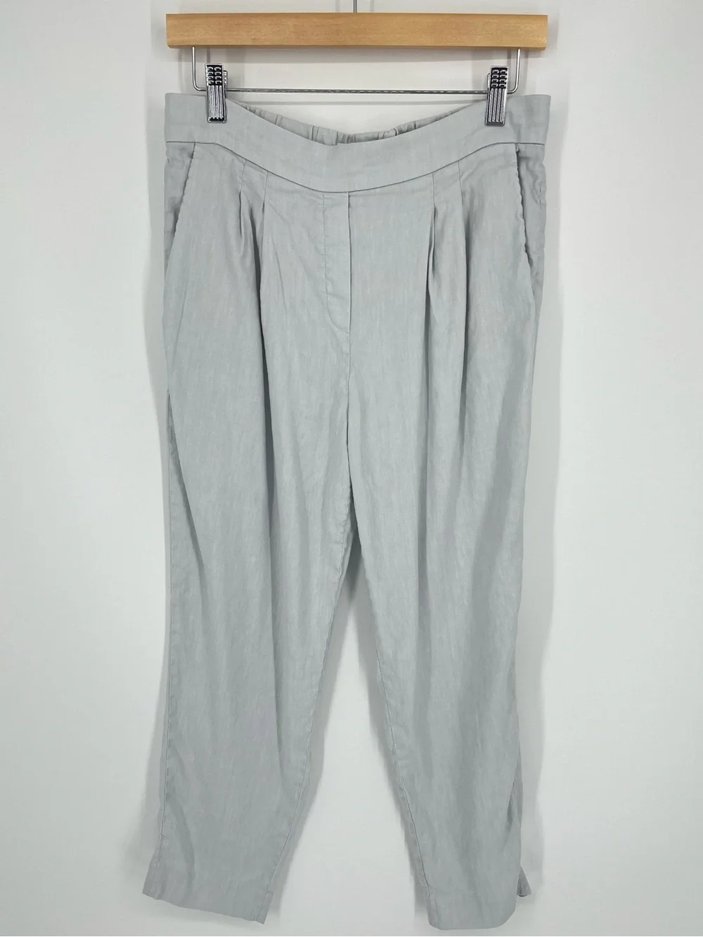 Aritzia Babaton Cohen Linen Blend Cropped Trouser Pant Women's Size 10 in Stone